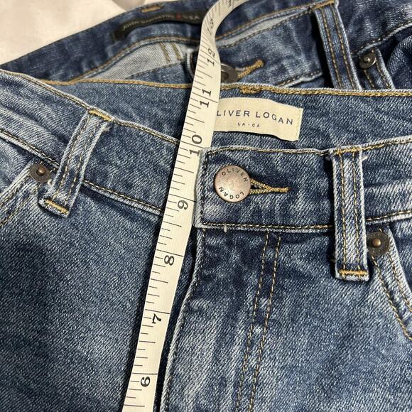 Oliver Logan Jeans Womens 26 Blue High Rise Raw Hem Straight Leg Denim Casual - Picture 5 of 12
